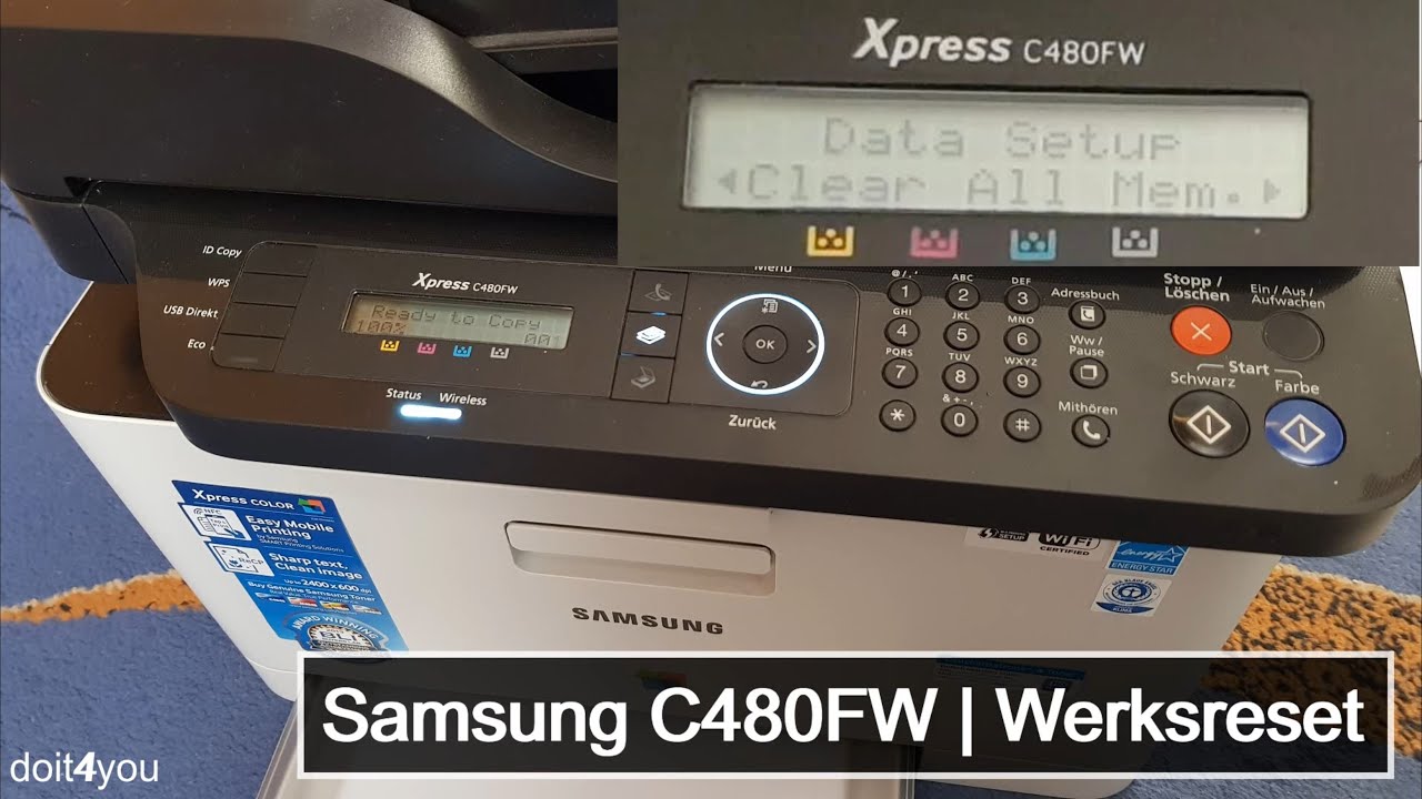 Samsung Xpress C480FW - сброс настроек до заводских | DIY | How To | TUTORIAL