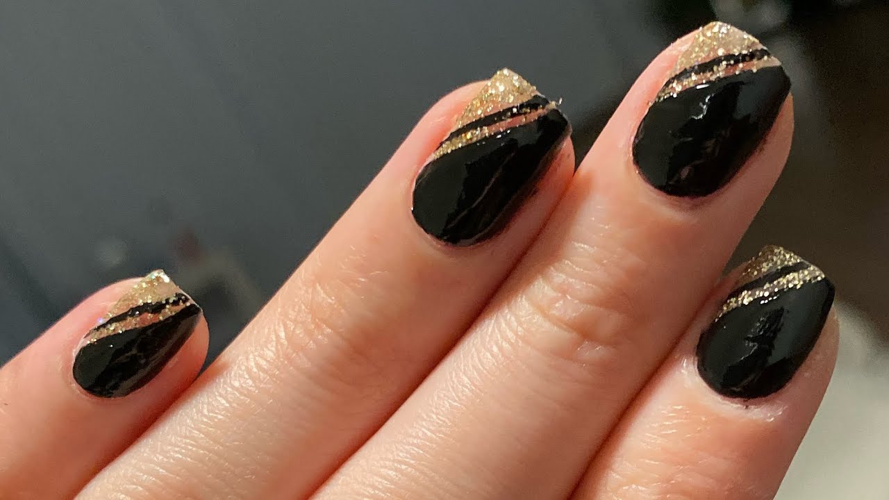 Black and gold nail art