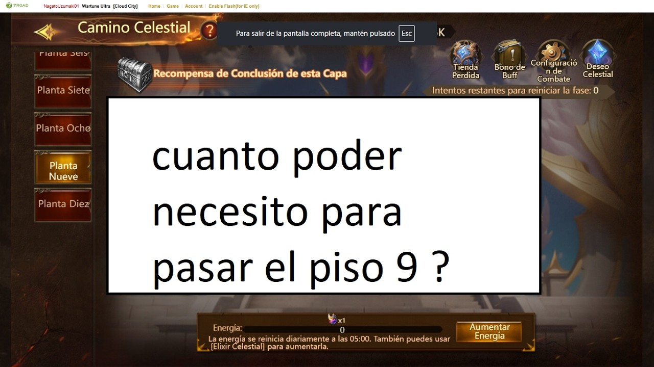 Wartune Ultra - icaro s69 - Camino al cielo piso 9 (Mago)