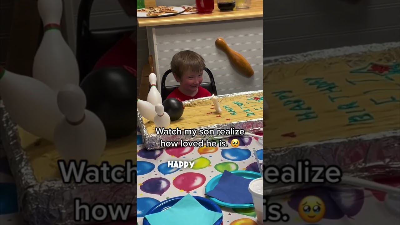 Adopted boy gets a birthday party with his family ❤️