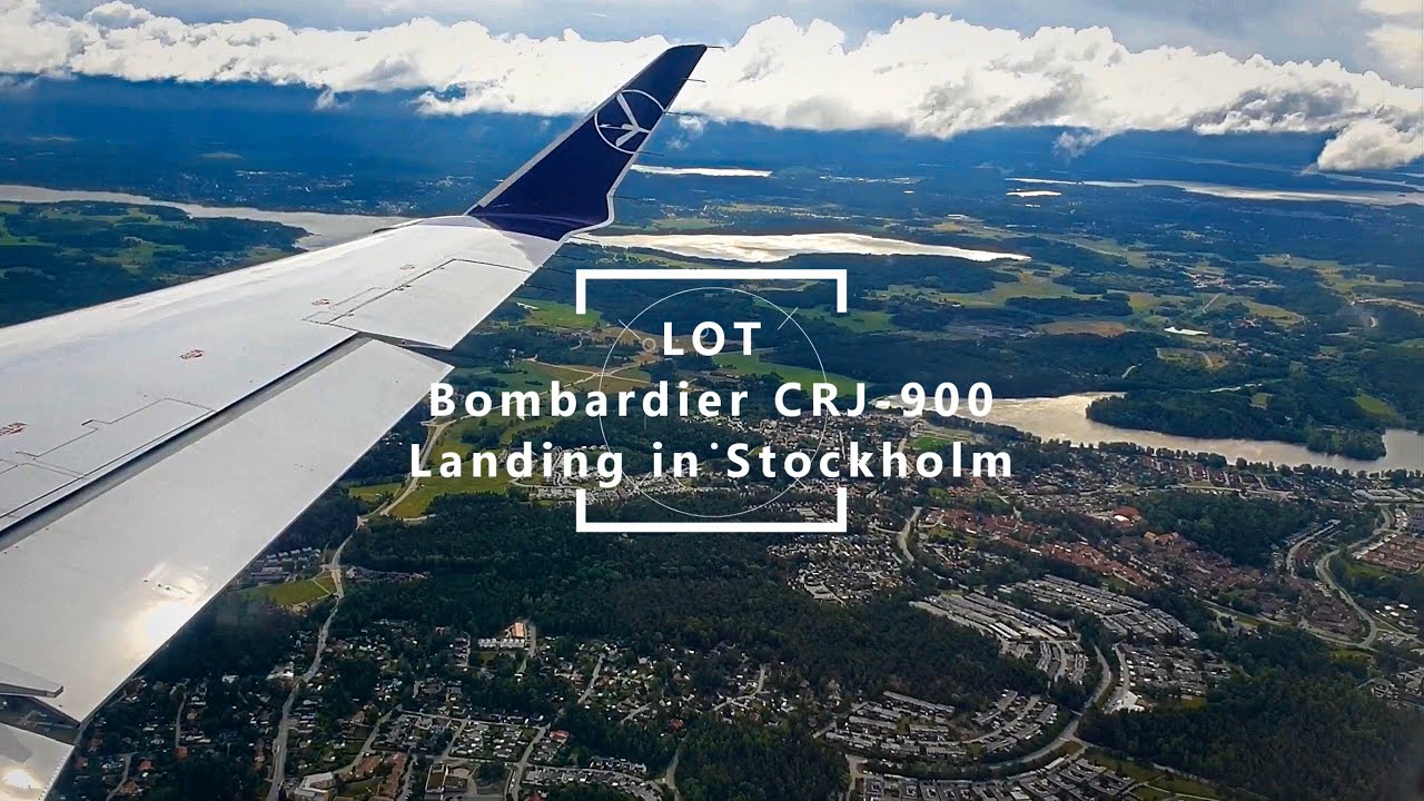 LOT Bombardier CRJ 900 Landing in Stockholm ARN