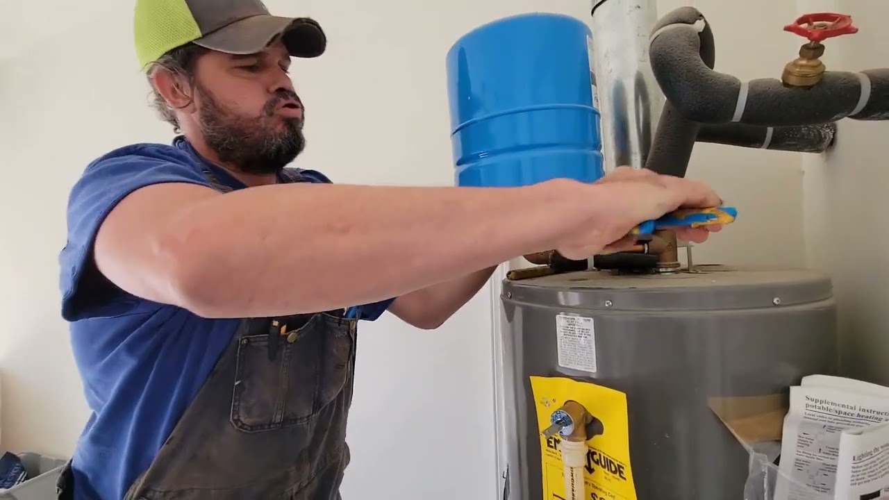 Install Water Heater 50 gallon Rheem Professional Natural Gas