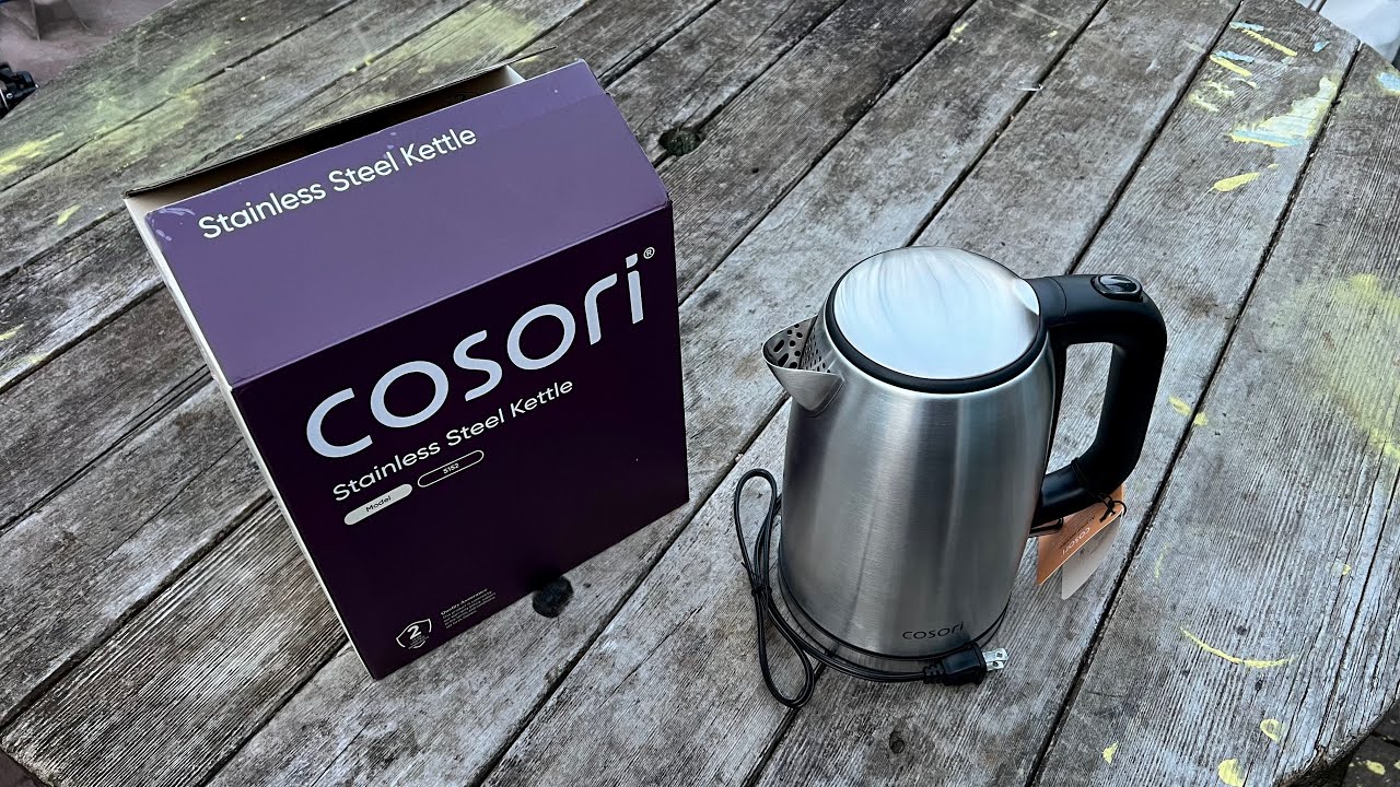 Unboxing Electric Stainless Steel Kettle, 1.7L  1.79Q Automatic Shut Off, Boil-Dry Protection COSORI