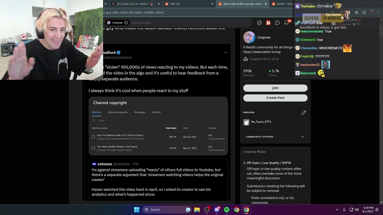 xQc Explains Why React Content Isn't Harmful