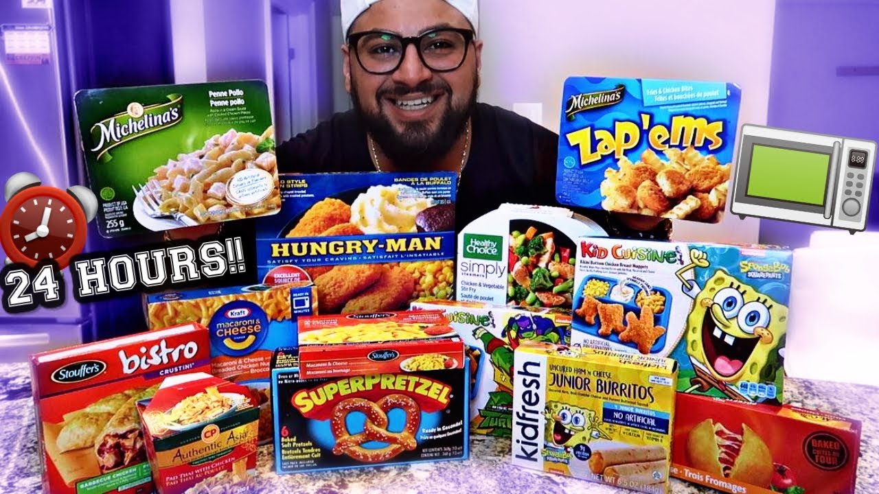 I Only Ate MICROWAVE FOODS for 24 Hours!! (EPIC FOOD CHALLENGE)