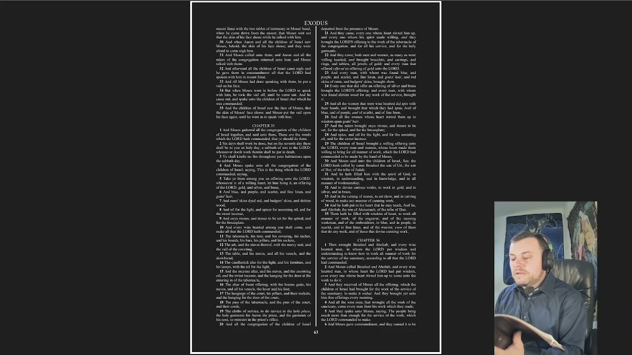 A Chapter A Day To Keep The Devil At Bay, Exodus Chapter 35 NLT (KJV on screen)