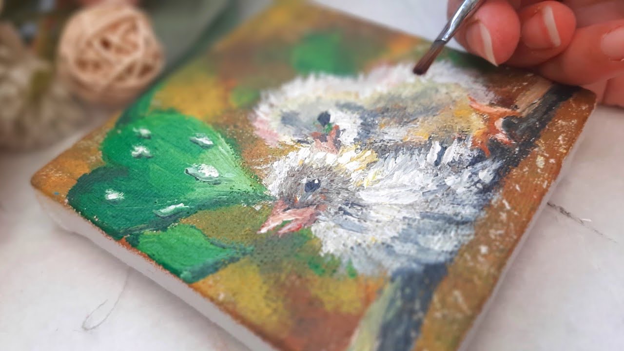Easy painting on mini canvas || acrylic painting step by step for beginners