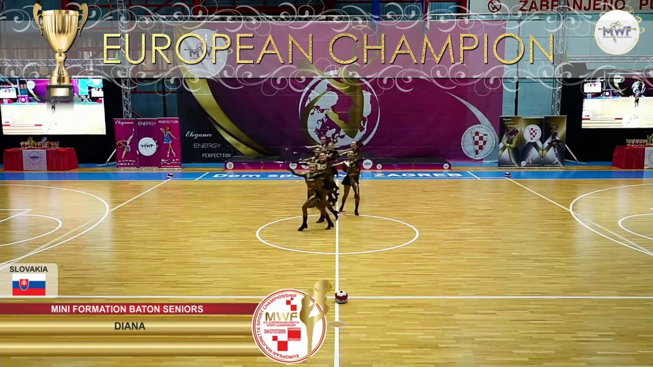 MINI FORMATION BATON SENIORS EUROPEAN CHAMPION: DIANA, SLOVAKIA