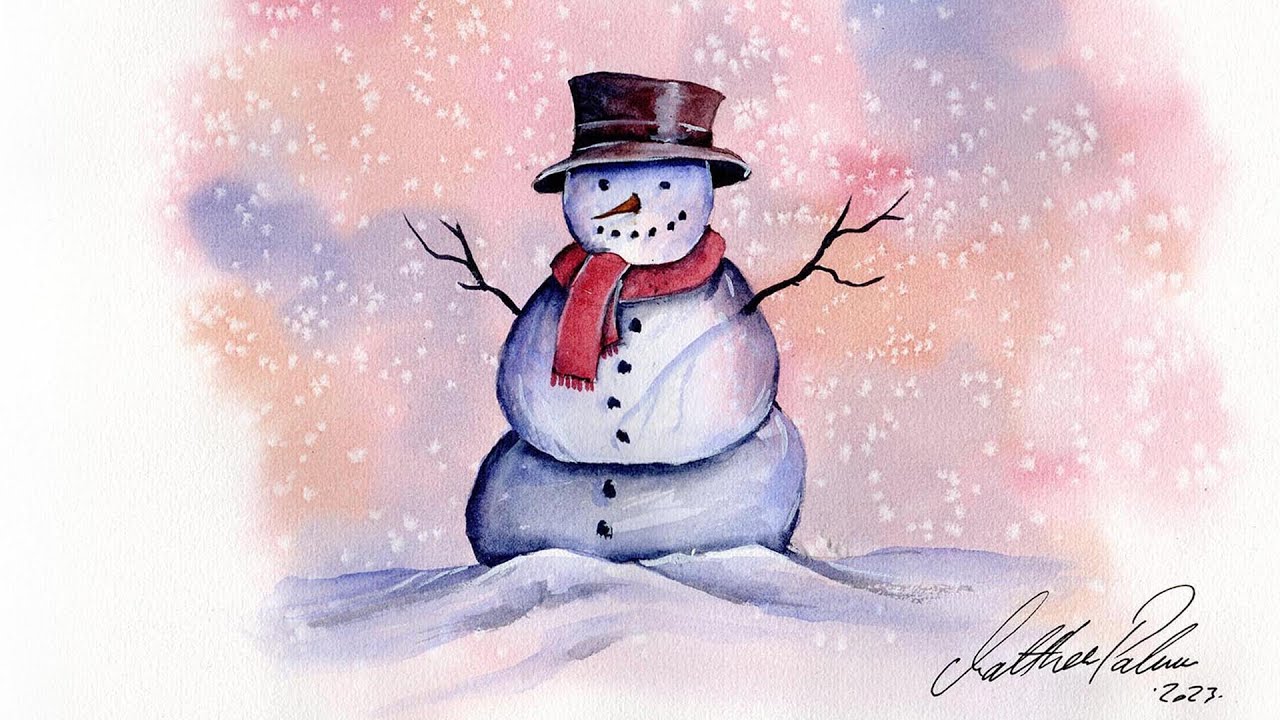 Paint Along With Matthew. A Snowman In Watercolours