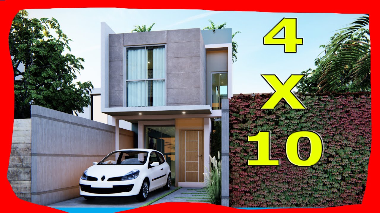 PLANO de CASA PEQUEÑA y 💲💲ECONÓMICA 4x10 metros de 3 Pisos