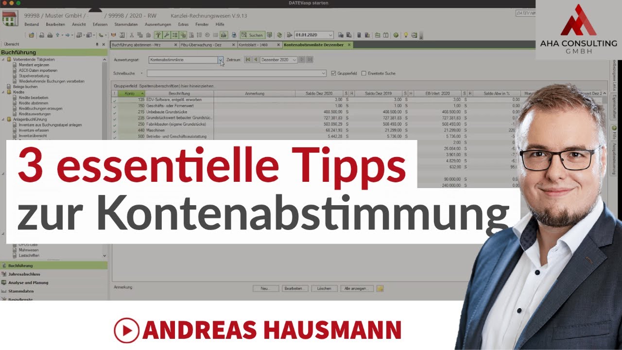 Konten abstimmen in DATEV Rechnungswesen