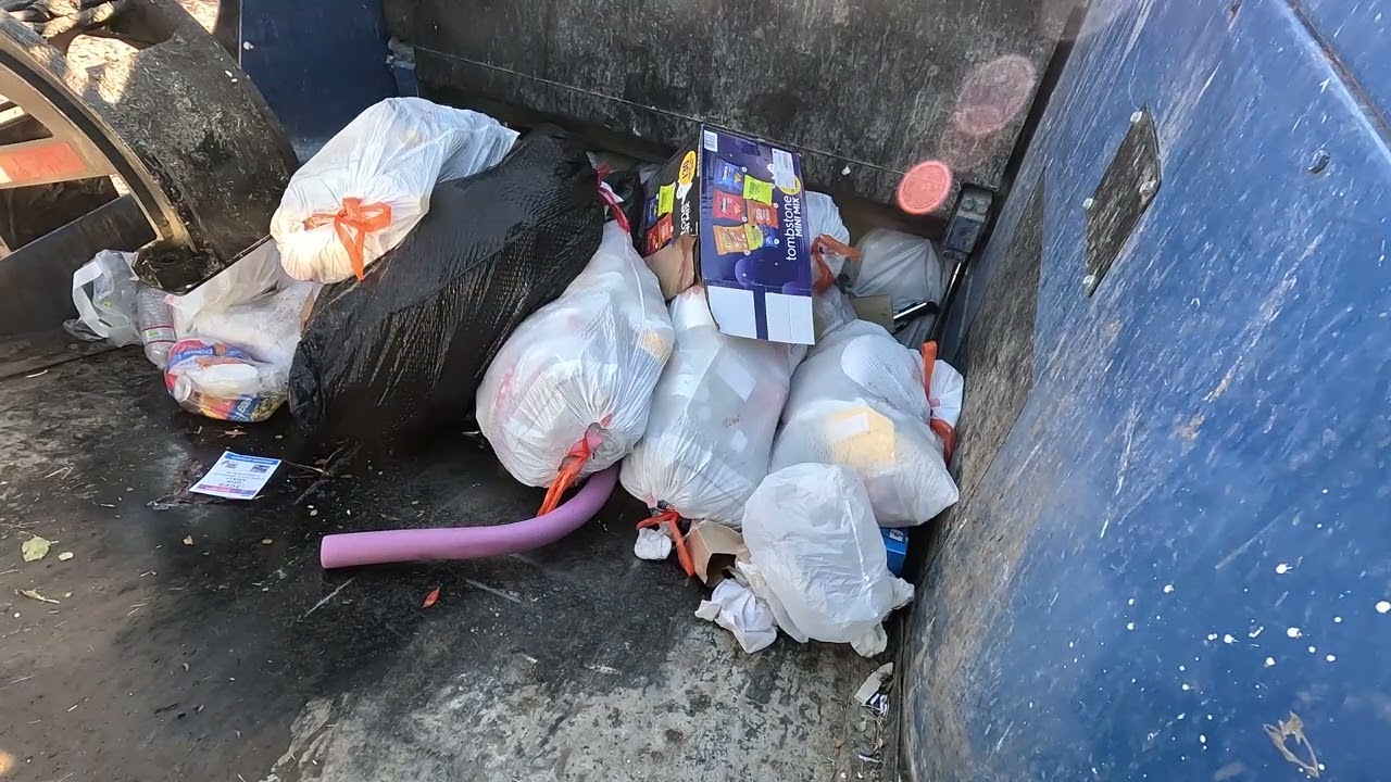 Yard Waste & Trash Pickup – Garbage Truck Hopper POV | Residential Route