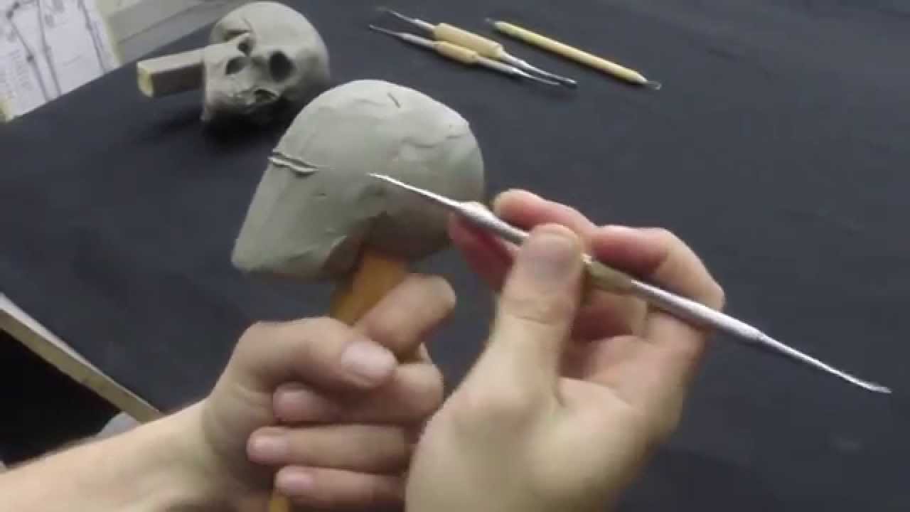 modelado de un cráneo en plasticera parte 1