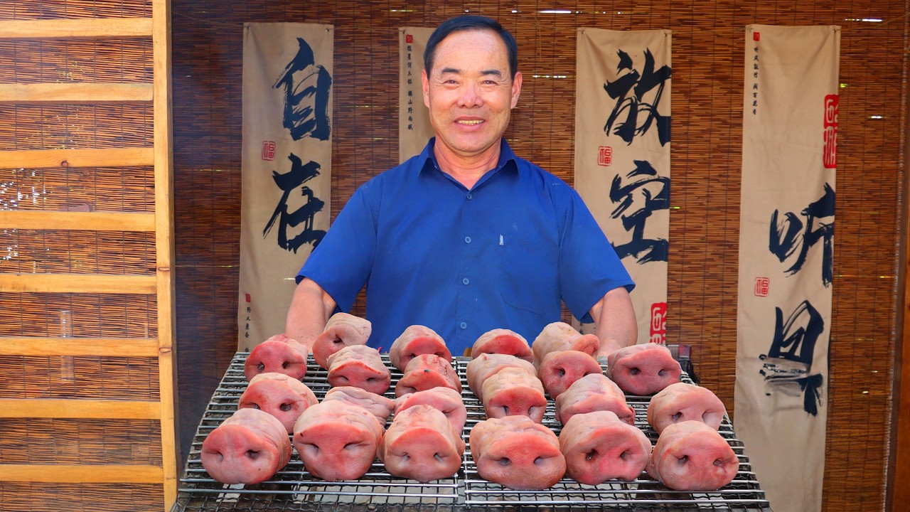 Pig Snouts Like You’ve Never Seen — Braised and Sizzling on an Iron Plate!