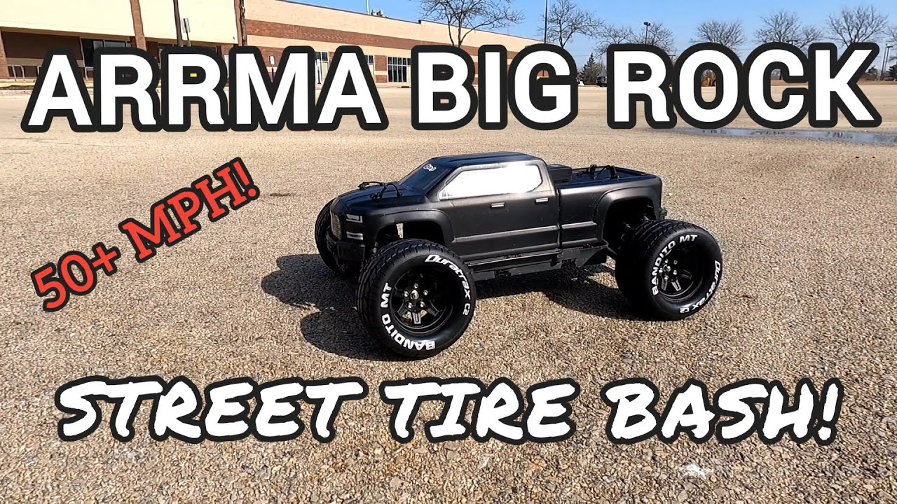 Arrma Big Rock 3s on Street Tires! Top Speed & Drag Test.