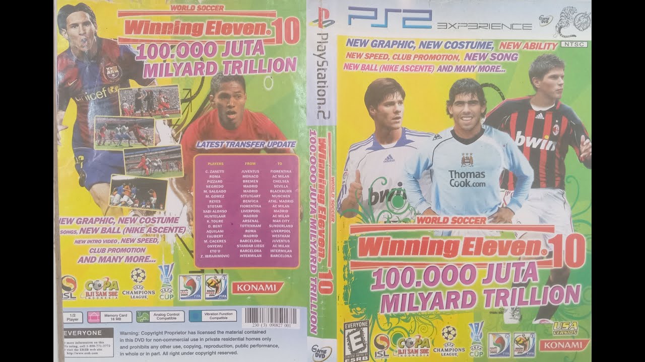 Winning Eleven 10 PS2 - WE 10 100.000 JUTA MILIYARD TRILIUN 2009/10