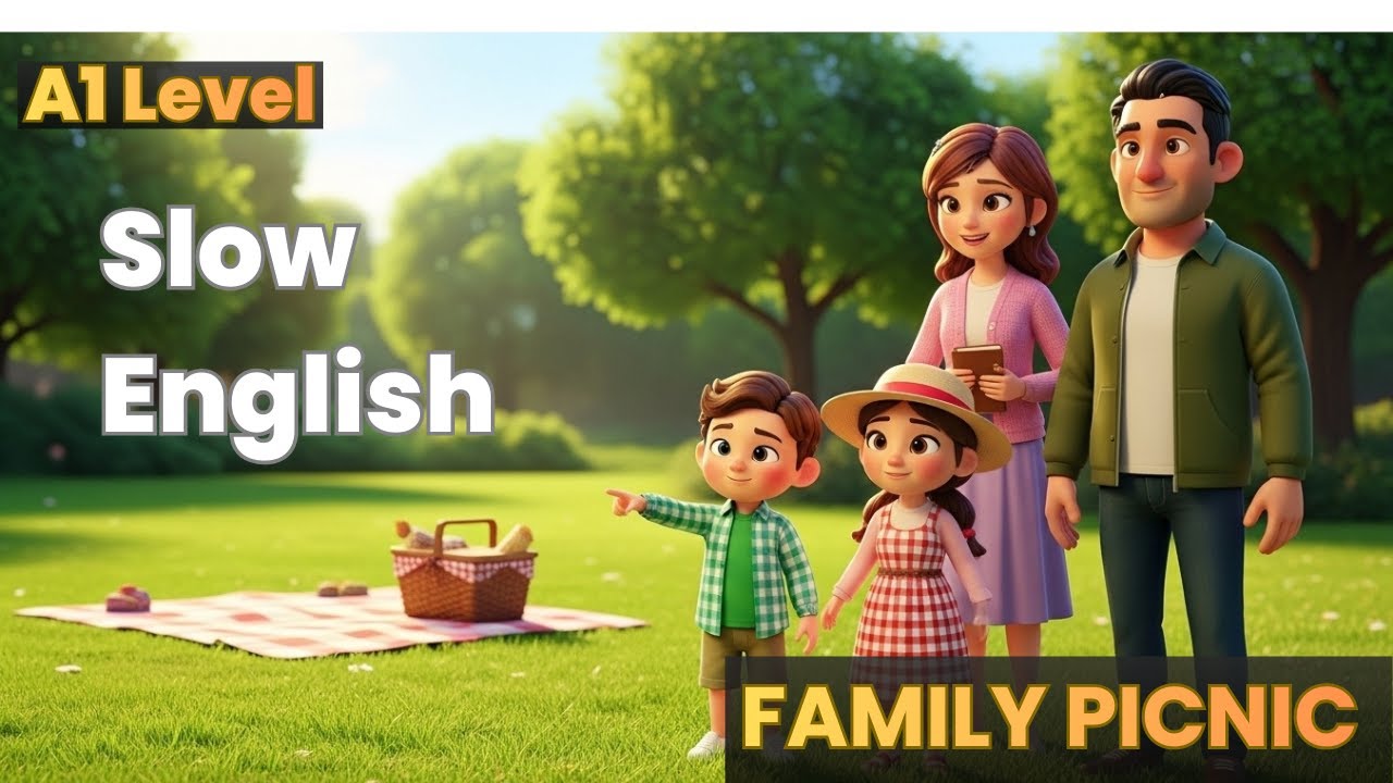 A Family Picnic Day | Slow English Listening (A1 Level)