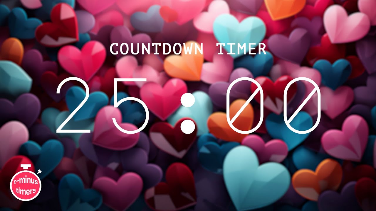 🩷 Valentine's Day Lofi Study Session Timer (25 Minute Countdown)