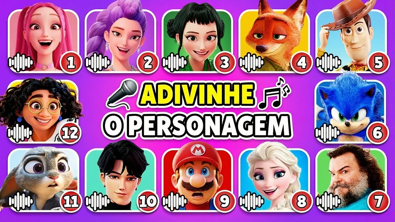 Adivinhe os Personagens do Filme pela Música e Voz 🎤🎵🔥 Zootopia 2, Kpop, Disney