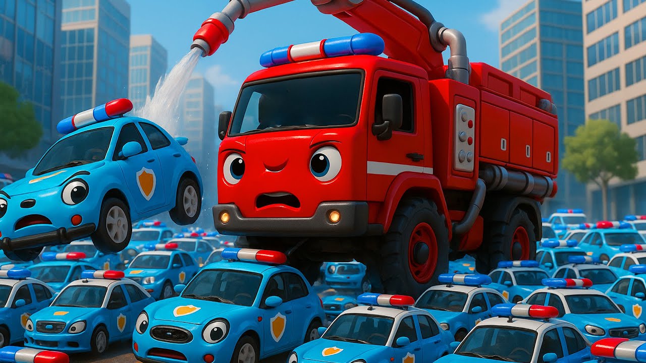 Stuck on the Ice!! ❄️😱 | Police Car & Friends Rescue Cars Cartoon Adventure