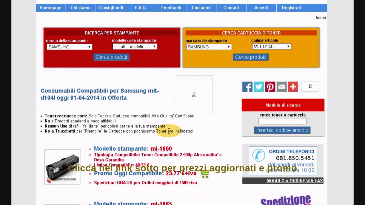 cartuccia toner samsung mlt d104s per ml1660 ml1670 ml1661 ml1665 ml1860 ml1865