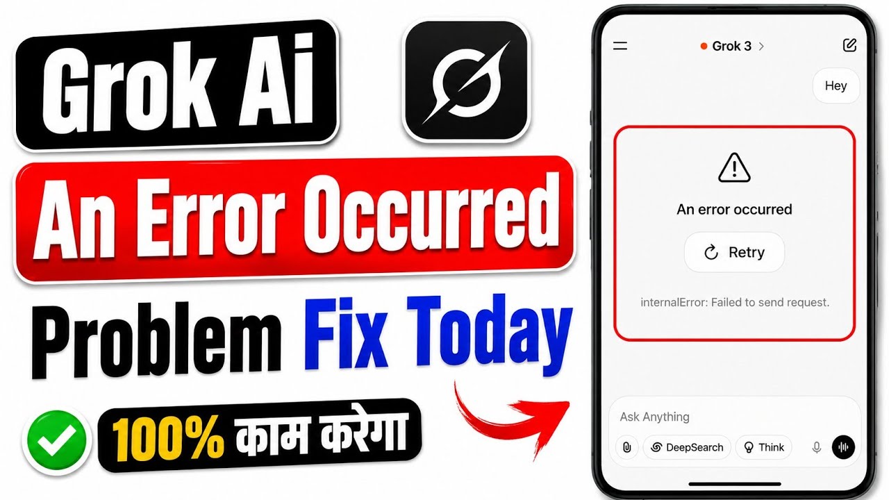 Grok Ai An error occurred Error. Please retry. | Grok search not working Problem Fix Today