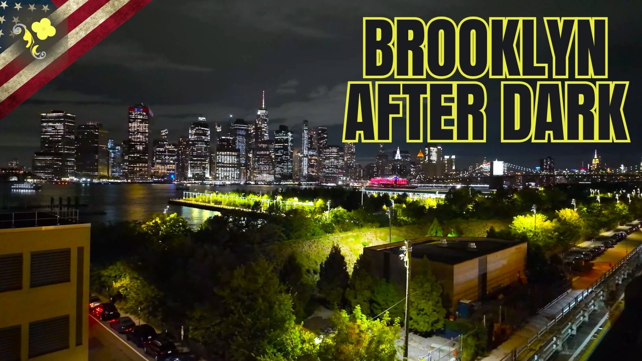 Windows to the Secrets – Filmic Walk | Brooklyn Heights Night Streets NYC 4K