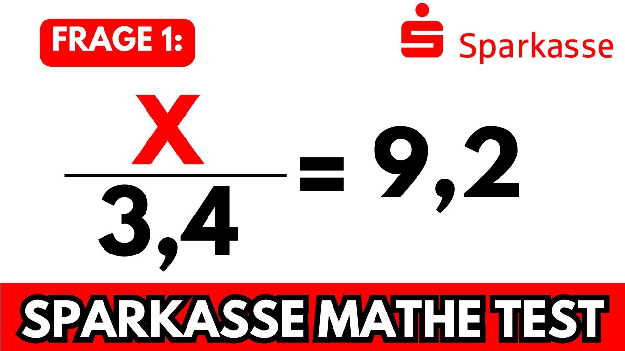 REICHT dein MATHE Wissen für die SPARKASSE? 🤔📝Mathe Einstellungstest
