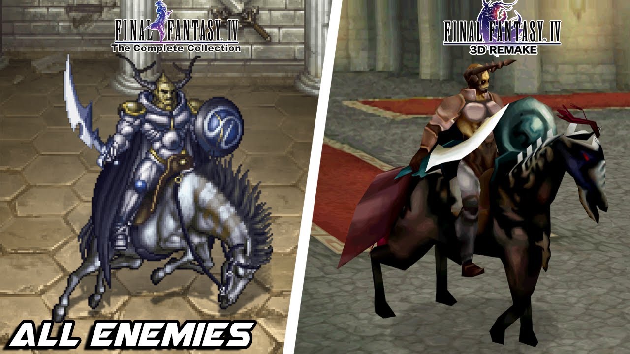 FINAL FANTASY IV - ALL ENEMIES COMPARISON - 2D SPRITES VS 3D MODELS