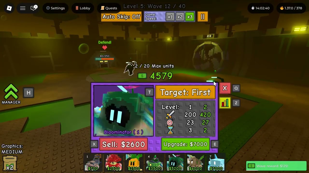 I Defeat Toxic Facillity Level 5 With Giant Only Team In Garden Tower Defense