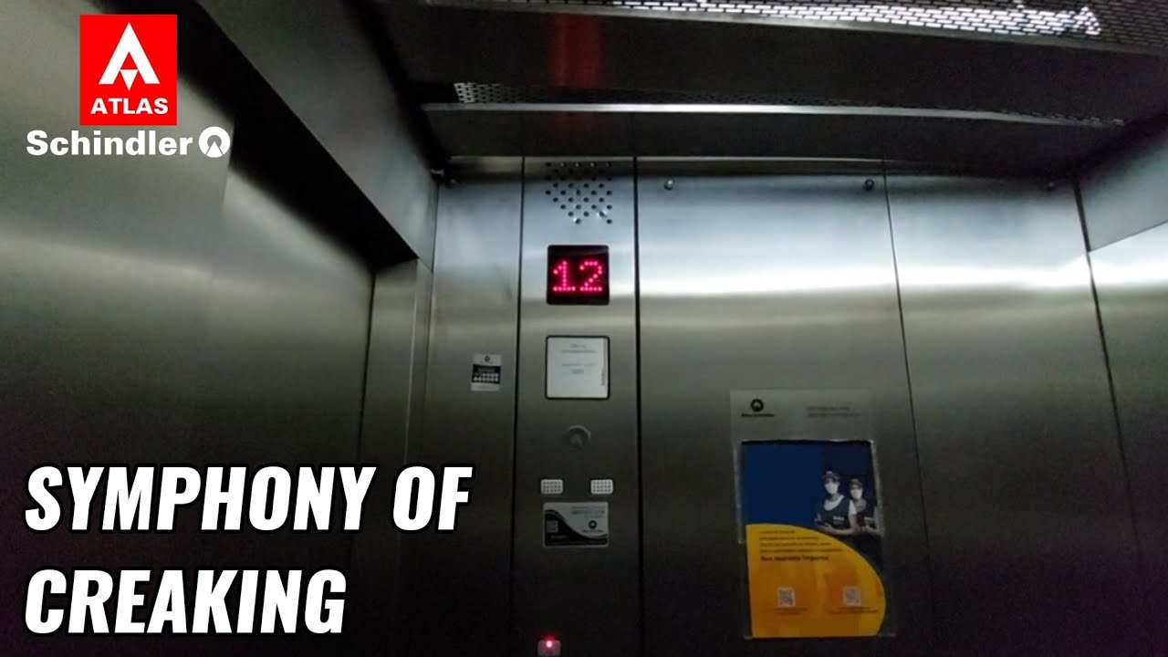 Creaky Atlas Schindler S100L Atualle Traction Service Elevator - Front du Parc Condo - GO, BR