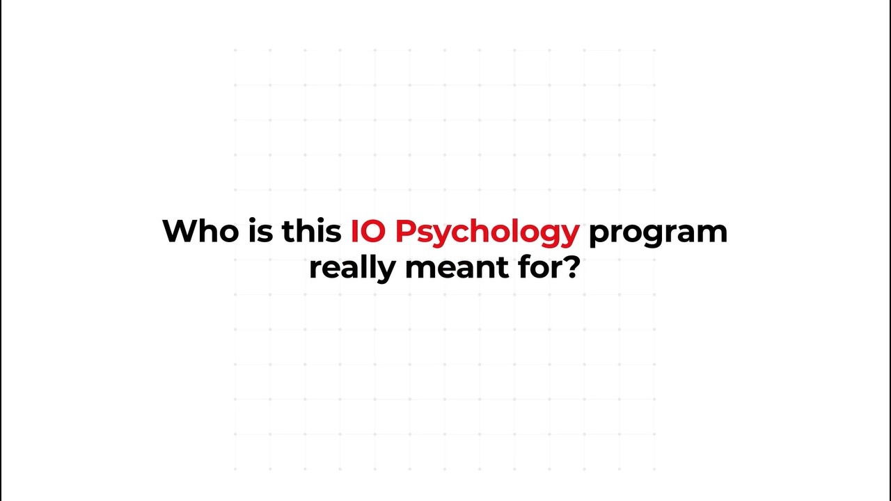 Who is this IO Psychology program really meant for?