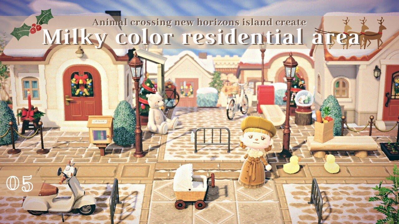【あつ森】ミルキーカラーな住宅街 | Milky color residential area | Animal crossing new horizons | acnh【新家具を使った島クリエイト】