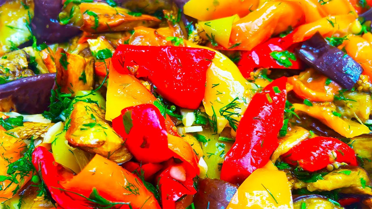 Salata din vinete si ardei - Gustos Rapid