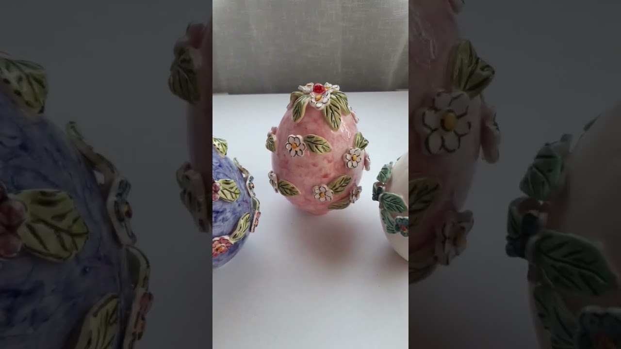 Uova in ceramica fatti e decorati da me // Easter eggs made and decorated by me in ceramic