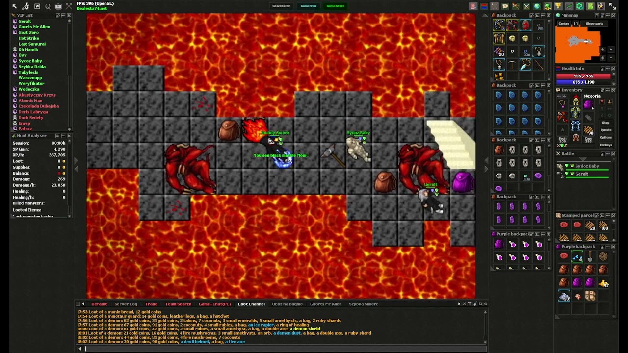 Tibia (( Realesta )) 7.4 (( Nexoria )) Demon Hunts Teamhunt ^^