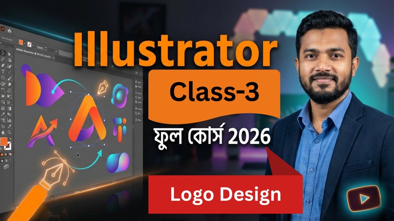 Illustrator Bangla Tutorial | Logo Design Step by Step Class 3: