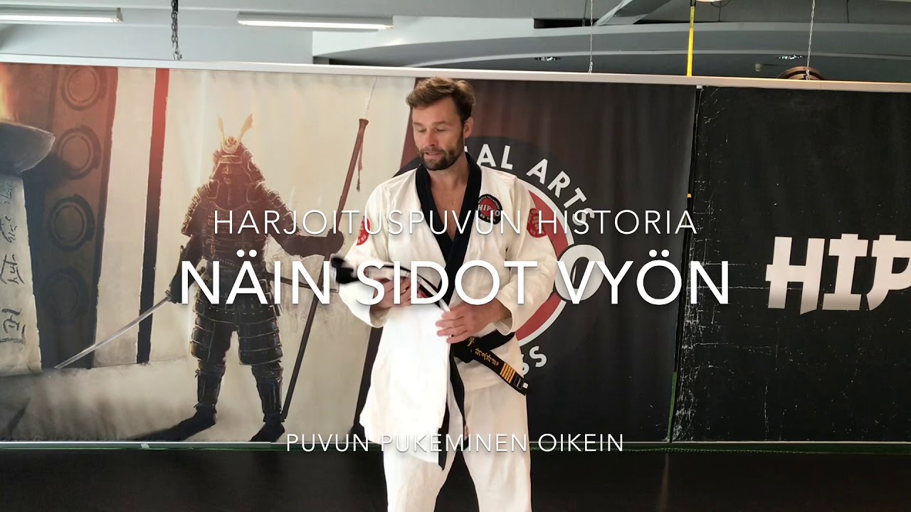Harjoituspuvun historia? Miten puku puetaan? Miten vyö solmitaan?