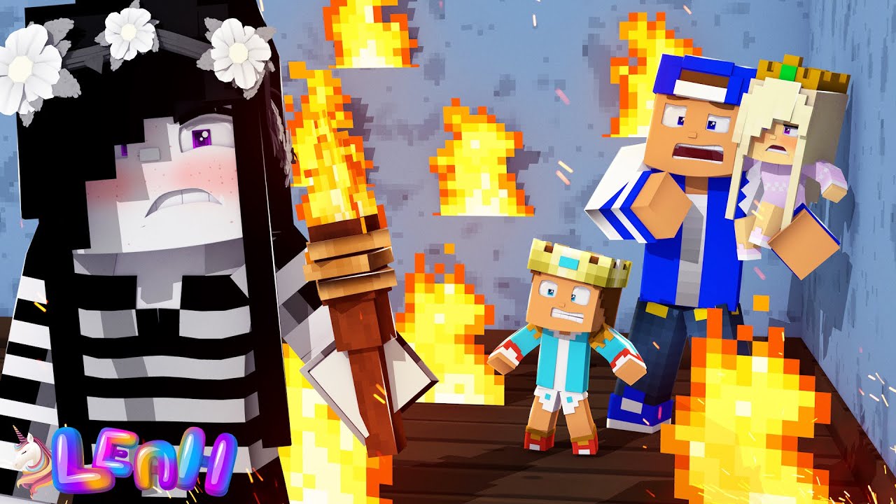 Little Leah BURNS DOWN HER FAMILY HOME or her EX BOYFRIEND... Minecraft