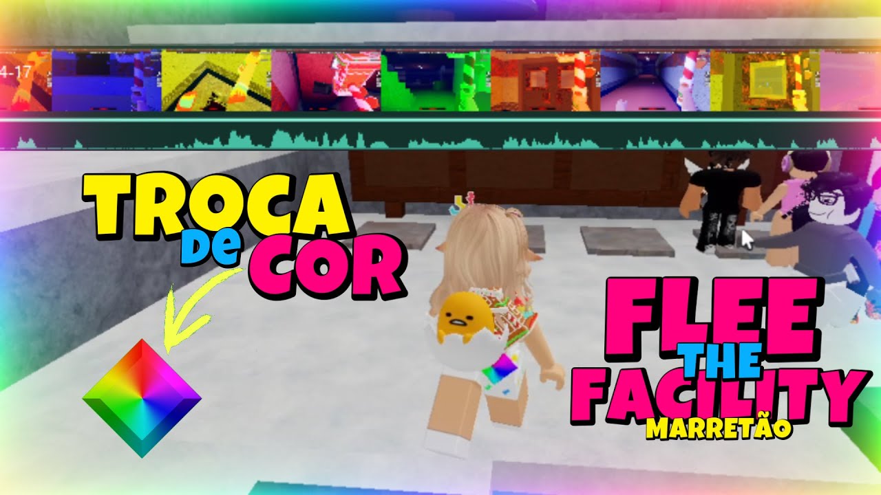 A GEMA ARCO-ÍRIS MUDA DE COR no Flee The Facility - Roblox