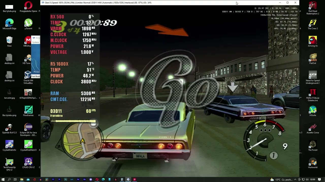 L.A. Rush PS2 (PCSX2) 1080p | RX 560 4GB + Ryzen 5 1600X