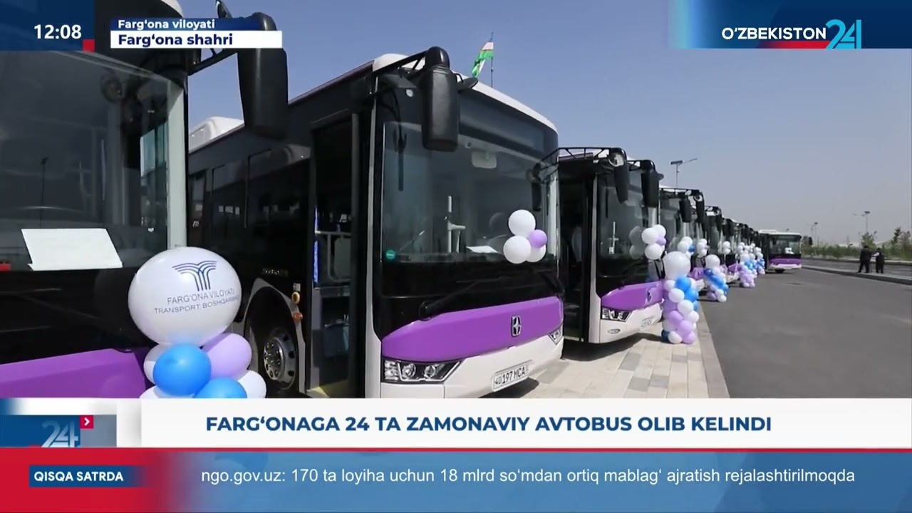 Farg‘onaga 24 ta zamonaviy avtobus olib kelindi