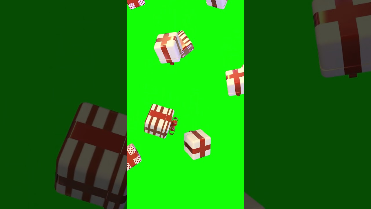 Green Screen Christmas gifts falling effect