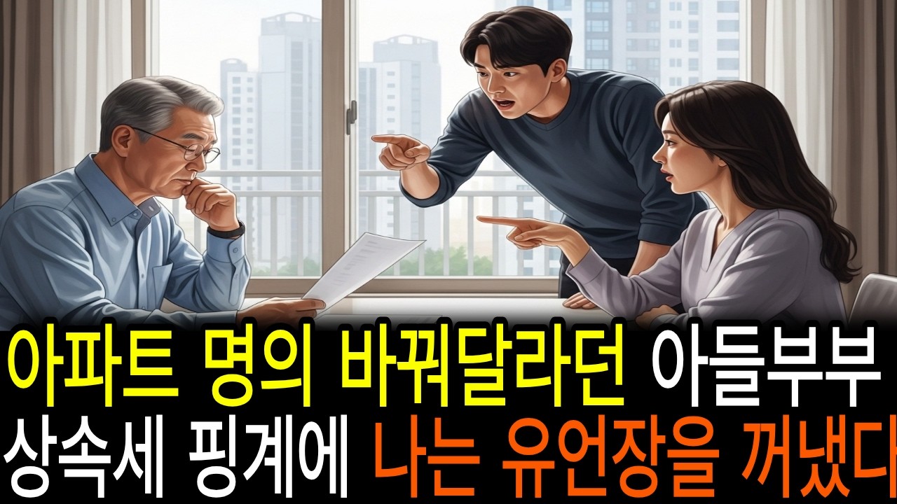 아파트 명의 바꿔달라던 아들부부, 상속세 핑계에 나는 유언장을 꺼냈다