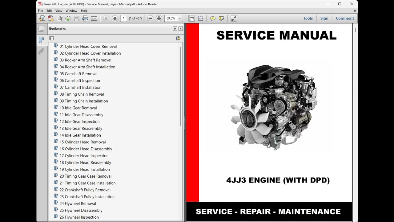 Isuzu 4JJ3 Engine (With DPD) - Service Manual / Repair Manual