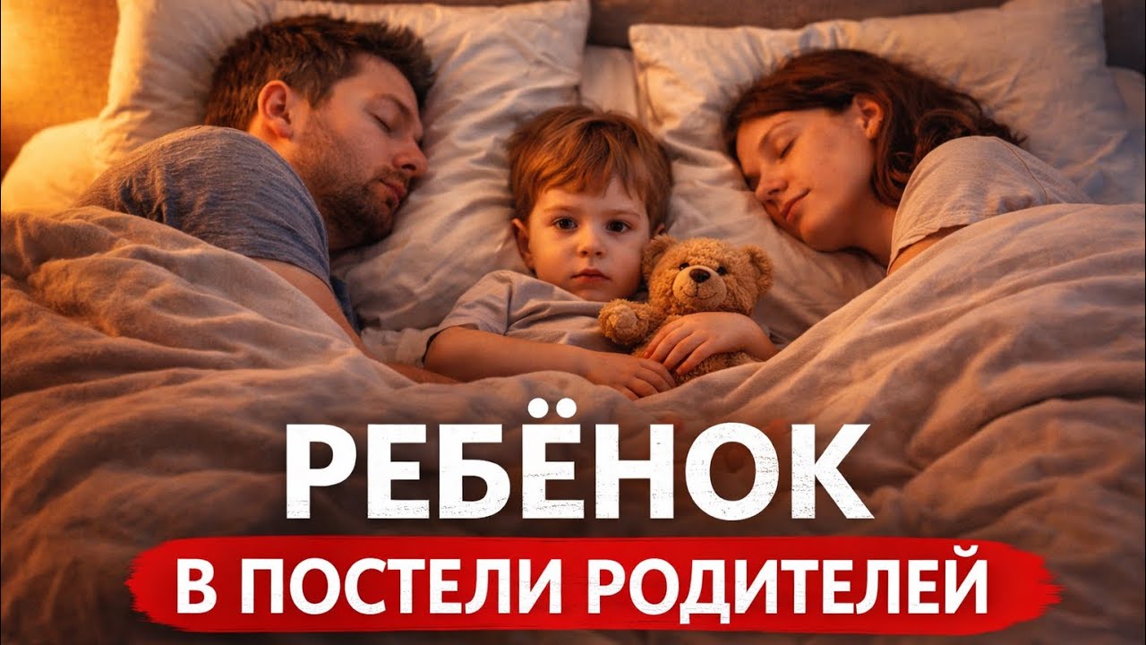 Ребёнок в постели родителей. 