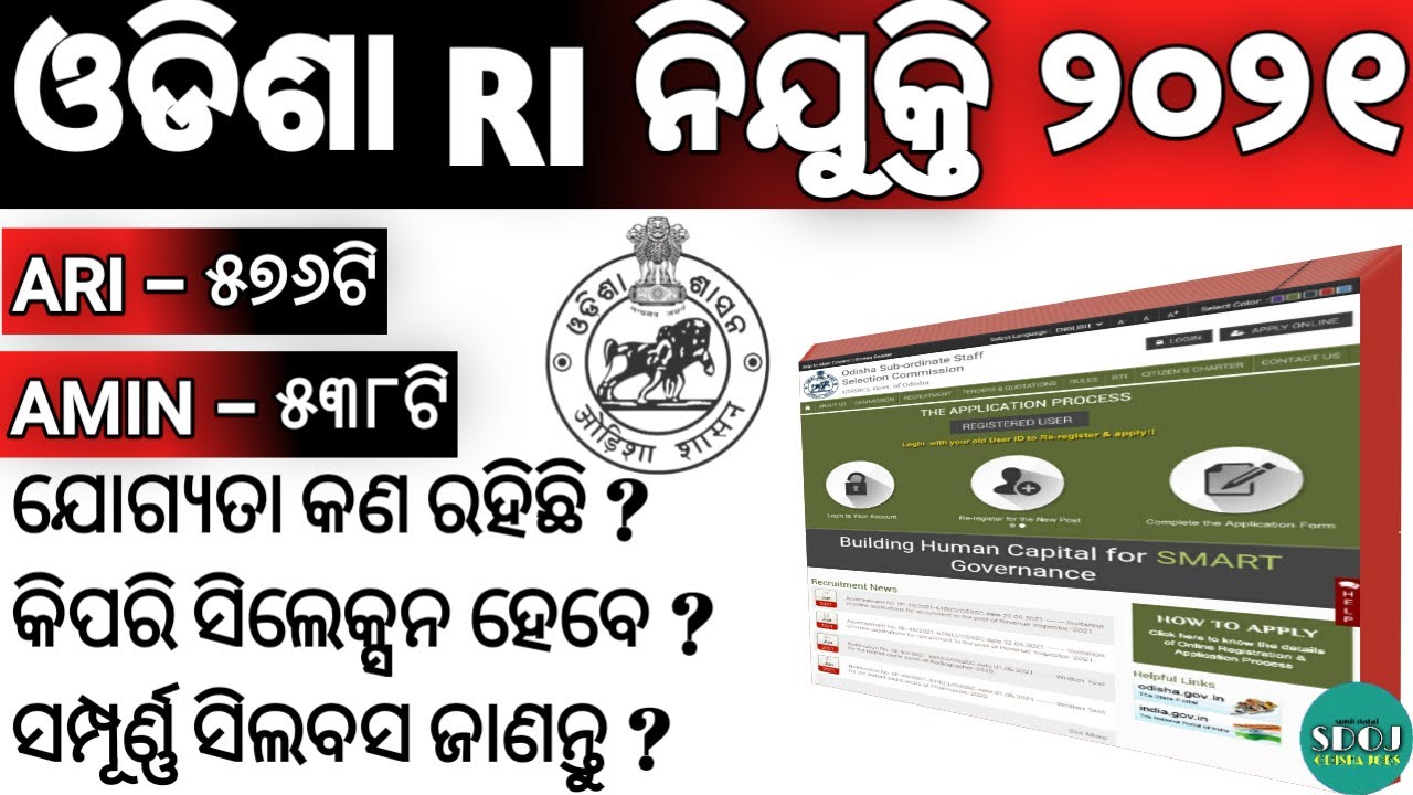 osssc ri ari amin recruitment 2021 | Full Details - Eligibility, Syllabus, Selection process