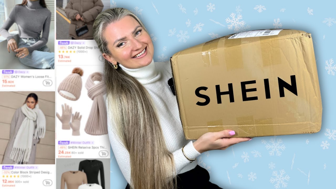 SHEIN WINTER CLOTHING TRY ON HAUL *wardrobe basics, unboxing* 🧣📦