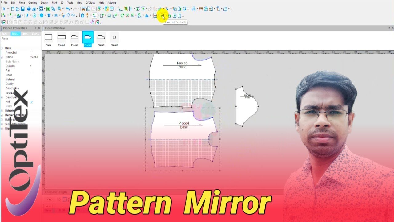 OptiTex CAD Software Pattern Mirror, নতুনদের জন্য বাংলা টিভি, Part, 8