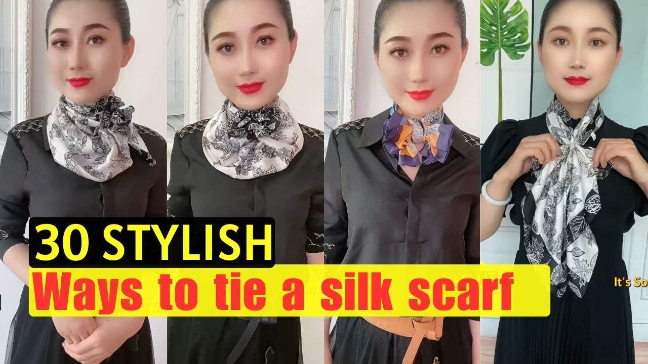 The 30 Best Ways to Tie a Silk Scarf || How to wear a scarf? in 2023 Part-2 #scarftie #outfit